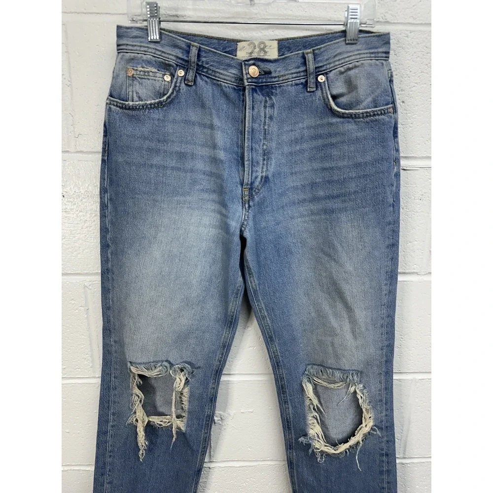 Free People We The Free‎ Maggie Straight Leg Blue Distressed / Women's 28
